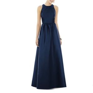 Alfred Sung Sateen Gown in Midnight